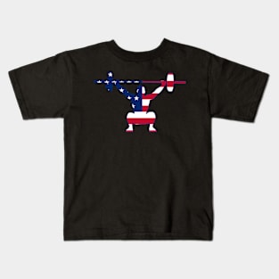 Overhead Squat USA FLAG Kids T-Shirt